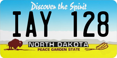 ND license plate IAY128