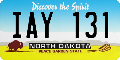 ND license plate IAY131