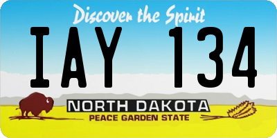 ND license plate IAY134