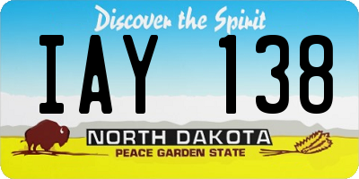 ND license plate IAY138