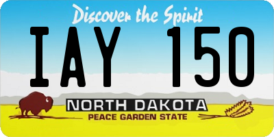 ND license plate IAY150