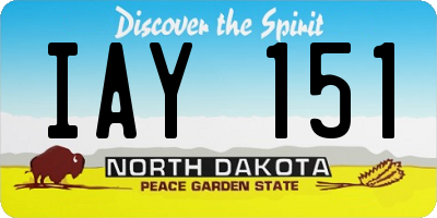 ND license plate IAY151