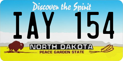 ND license plate IAY154