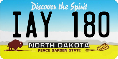 ND license plate IAY180