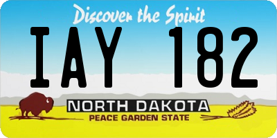ND license plate IAY182
