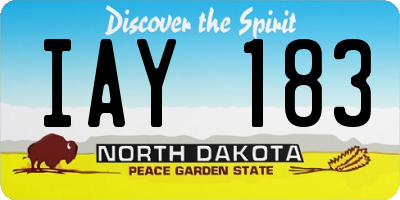 ND license plate IAY183
