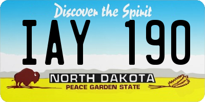 ND license plate IAY190