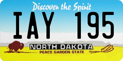 ND license plate IAY195