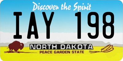ND license plate IAY198