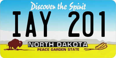 ND license plate IAY201