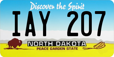ND license plate IAY207