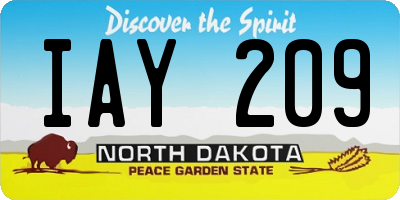 ND license plate IAY209