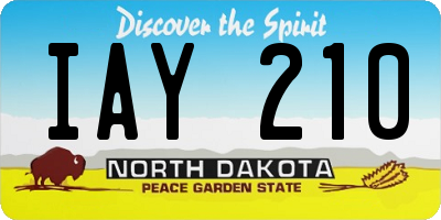 ND license plate IAY210