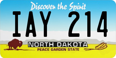 ND license plate IAY214