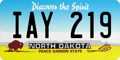 ND license plate IAY219