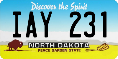 ND license plate IAY231