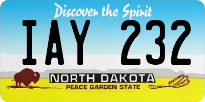 ND license plate IAY232