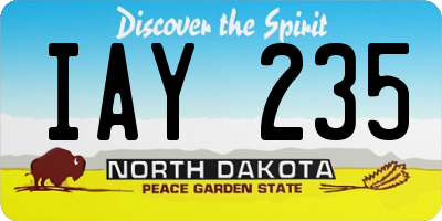 ND license plate IAY235