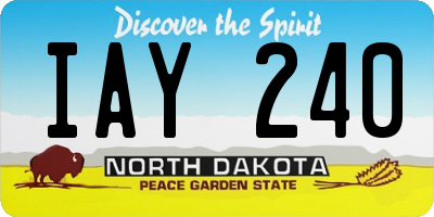 ND license plate IAY240