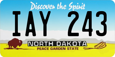 ND license plate IAY243