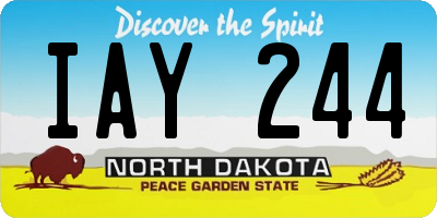 ND license plate IAY244