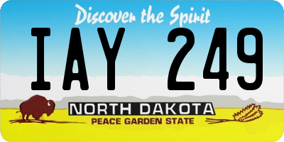 ND license plate IAY249