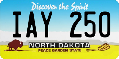 ND license plate IAY250