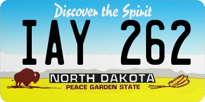 ND license plate IAY262