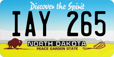 ND license plate IAY265
