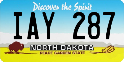 ND license plate IAY287