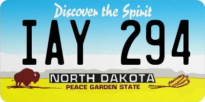 ND license plate IAY294