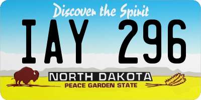 ND license plate IAY296