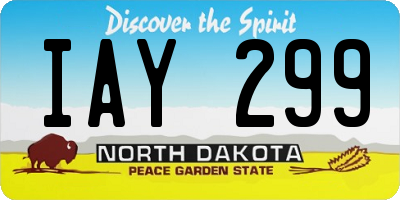 ND license plate IAY299
