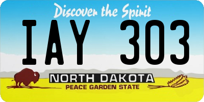 ND license plate IAY303