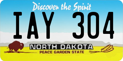 ND license plate IAY304