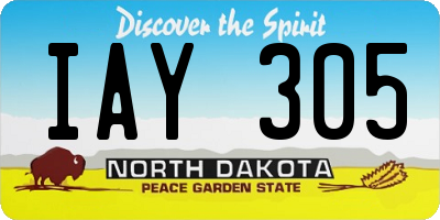ND license plate IAY305