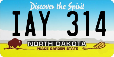 ND license plate IAY314