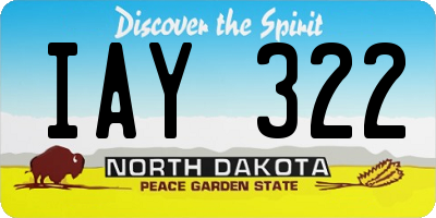 ND license plate IAY322