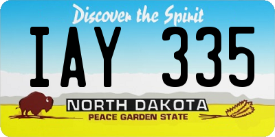 ND license plate IAY335