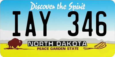 ND license plate IAY346