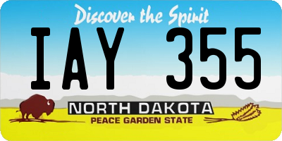ND license plate IAY355
