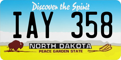 ND license plate IAY358