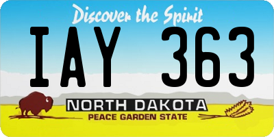ND license plate IAY363