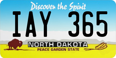 ND license plate IAY365