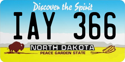 ND license plate IAY366