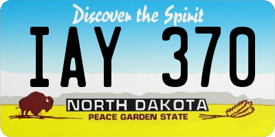 ND license plate IAY370