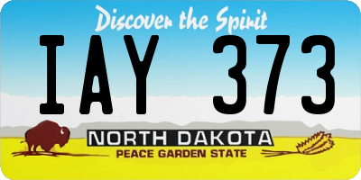 ND license plate IAY373