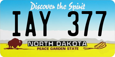 ND license plate IAY377