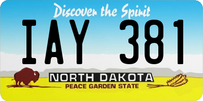ND license plate IAY381
