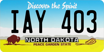 ND license plate IAY403